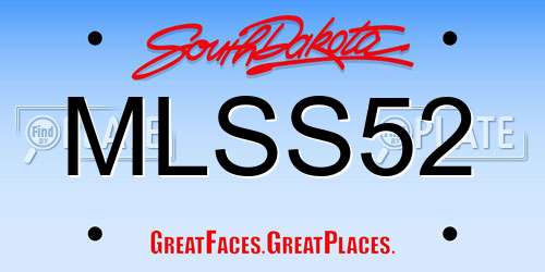 MLSS52 South Dakota License Plate