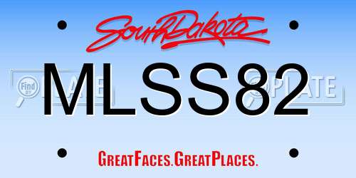 MLSS82 South Dakota License Plate