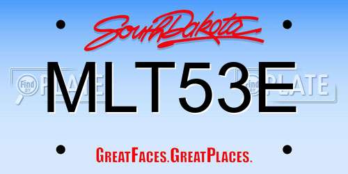 MLT53E South Dakota License Plate