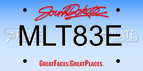 MLT83E South Dakota License Plate