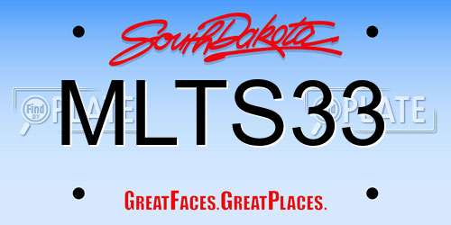 MLTS33 South Dakota License Plate