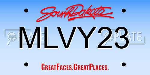 MLVY23 South Dakota License Plate