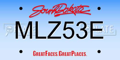 MLZ53E South Dakota License Plate
