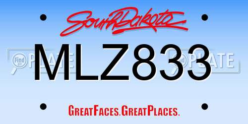 MLZ833 South Dakota License Plate