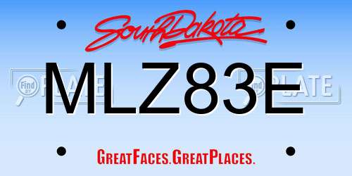 MLZ83E South Dakota License Plate
