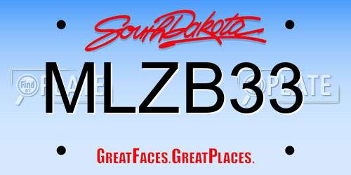 MLZB33 South Dakota License Plate