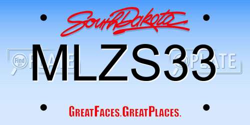 MLZS33 South Dakota License Plate