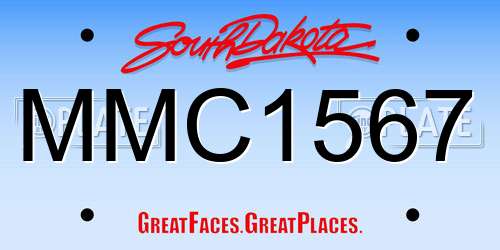 MMC1567 South Dakota License Plate