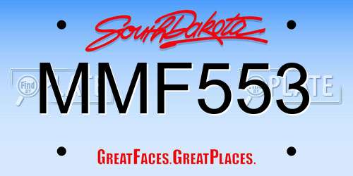 MMF553 South Dakota License Plate