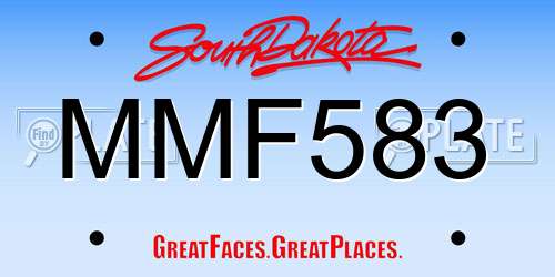 MMF583 South Dakota License Plate