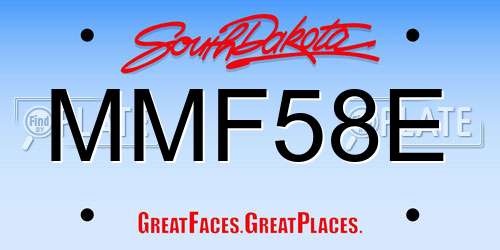MMF58E South Dakota License Plate