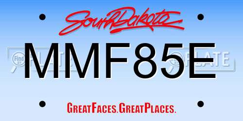 MMF85E South Dakota License Plate