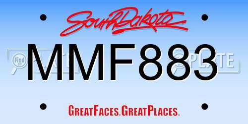 MMF883 South Dakota License Plate