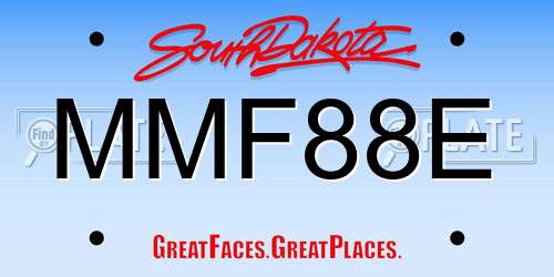 MMF88E South Dakota License Plate
