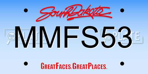 MMFS53 South Dakota License Plate