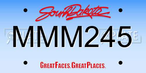 MMM245 South Dakota License Plate