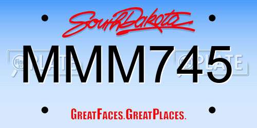 MMM745 South Dakota License Plate