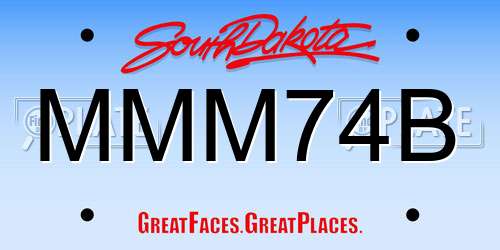 MMM74B South Dakota License Plate