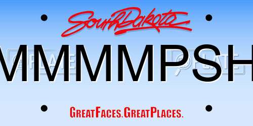 MMMMPSH South Dakota License Plate