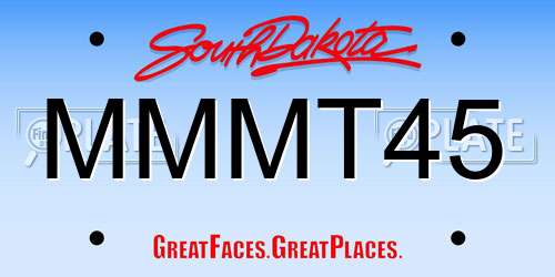 MMMT45 South Dakota License Plate
