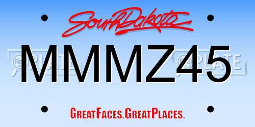 MMMZ45 South Dakota License Plate