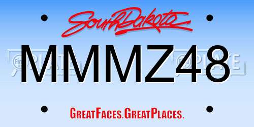 MMMZ48 South Dakota License Plate