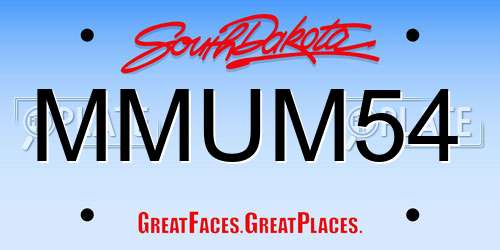 MMUM54 South Dakota License Plate