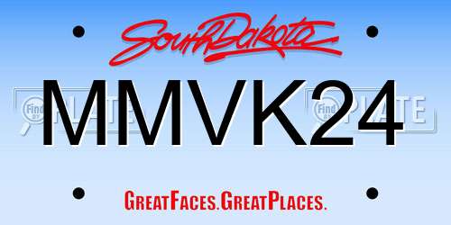 MMVK24 South Dakota License Plate