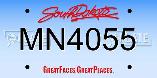 MN4055 South Dakota License Plate