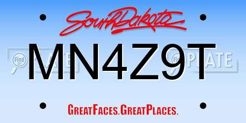 MN4Z9T South Dakota License Plate