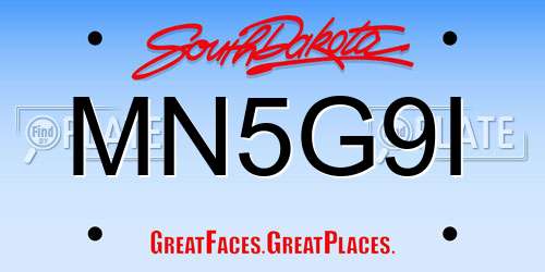 MN5G9I South Dakota License Plate