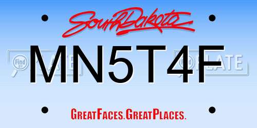 MN5T4F South Dakota License Plate