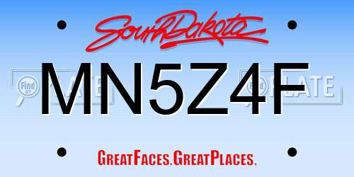 MN5Z4F South Dakota License Plate