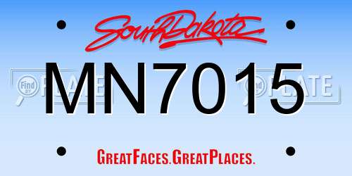 MN7015 South Dakota License Plate