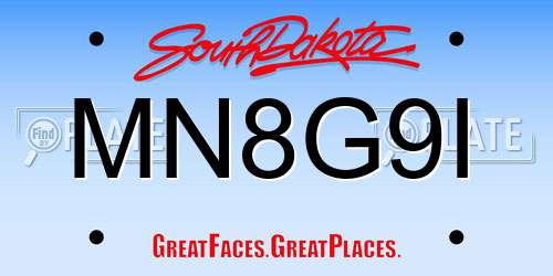 MN8G9I South Dakota License Plate