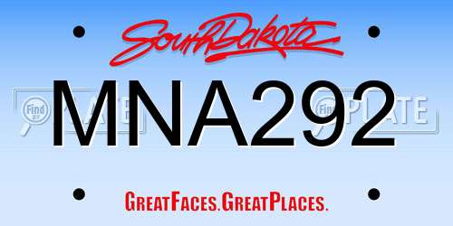 MNA292 South Dakota License Plate