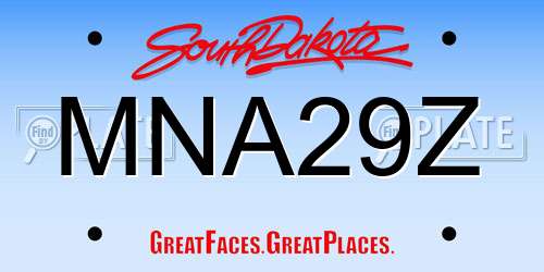 MNA29Z South Dakota License Plate
