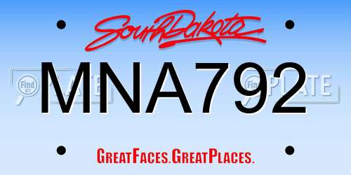MNA792 South Dakota License Plate
