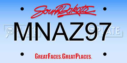 MNAZ97 South Dakota License Plate
