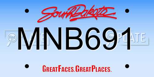 MNB691 South Dakota License Plate