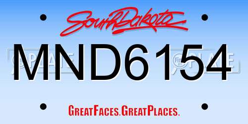 MND6154 South Dakota License Plate