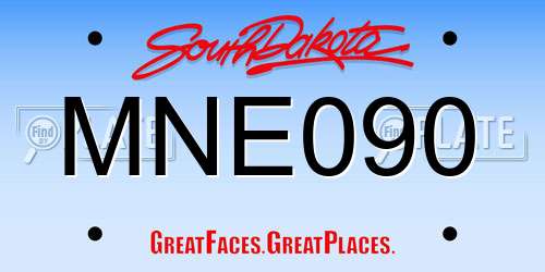 MNE090 South Dakota License Plate