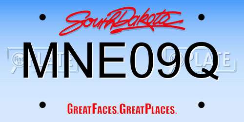 MNE09Q South Dakota License Plate