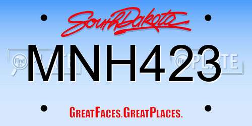 MNH423 South Dakota License Plate