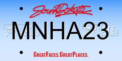 MNHA23 South Dakota License Plate