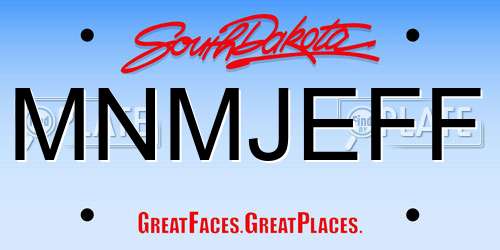 MNMJEFF South Dakota License Plate