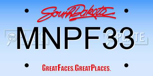 MNPF33 South Dakota License Plate