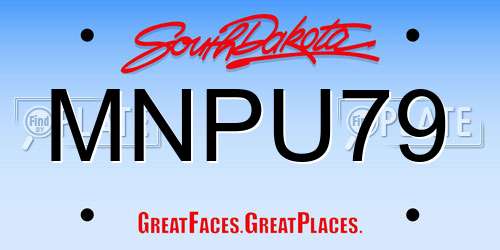 MNPU79 South Dakota License Plate
