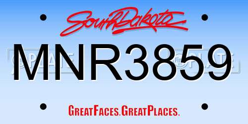 MNR3859 South Dakota License Plate