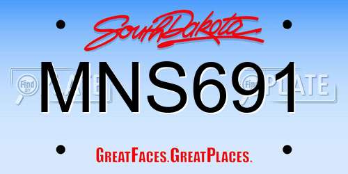 MNS691 South Dakota License Plate